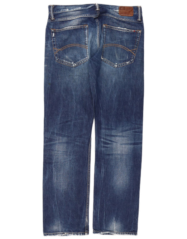 TOMMY HILFIGER Muške Ryder Distressed Straight Jeans W34 L34 Plavi pamuk
