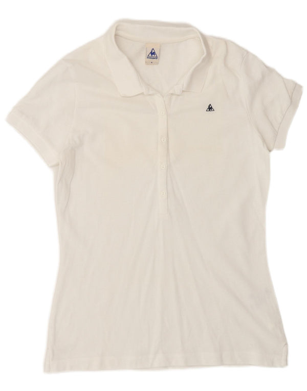 LE COQ SPORTIF Ženska polo majica UK 10 Mala bijela pamuk