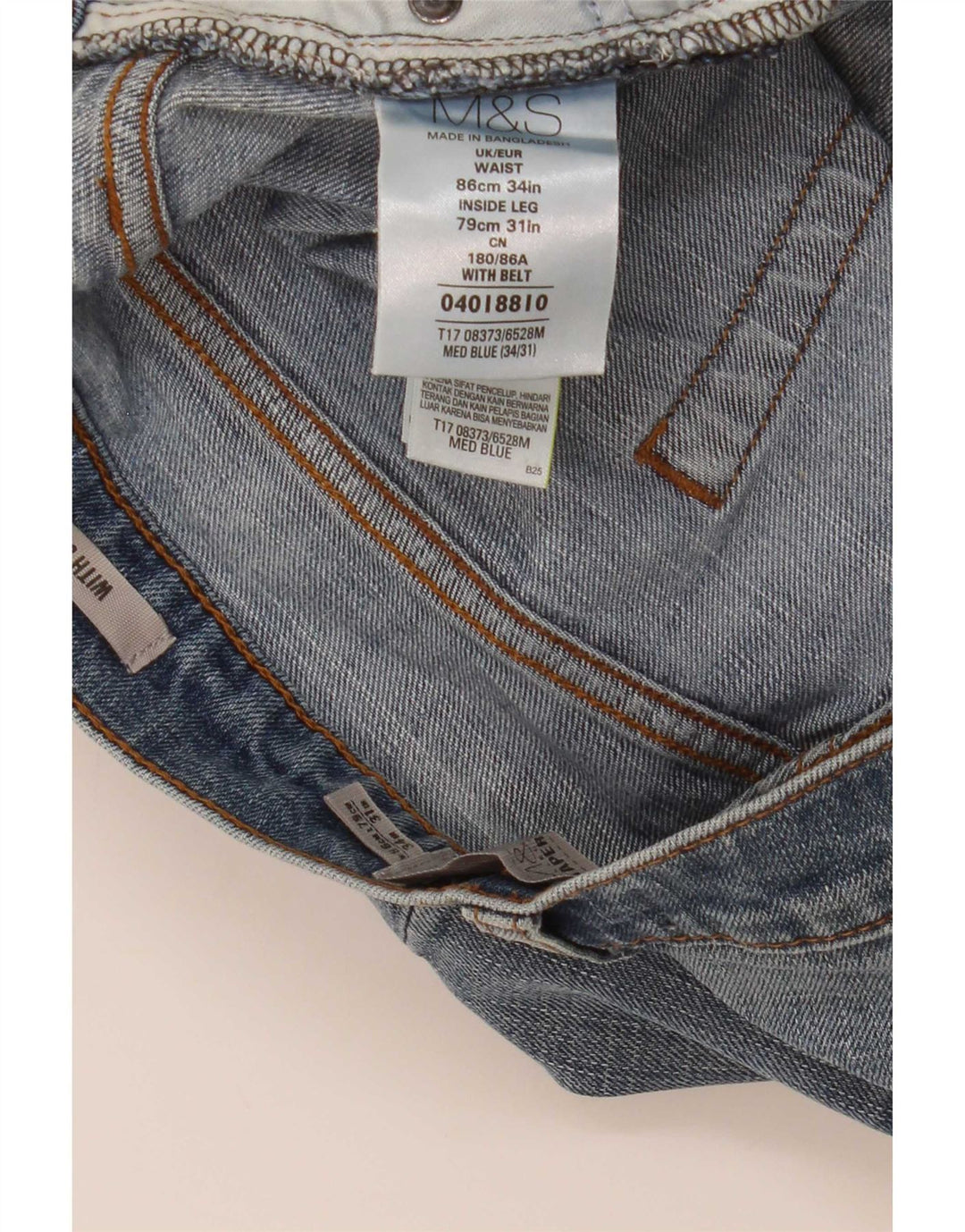 Marks & Spencer muške sužene traperice W34 L31 plavi pamuk