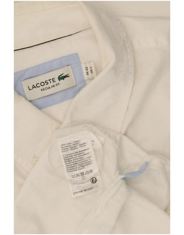 Lacoste muška košulja, velika bijela pamučna veličina 42