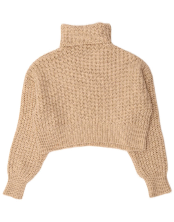 Zara ženski kratki pulover s dugim izrezom UK 10 Small Beige