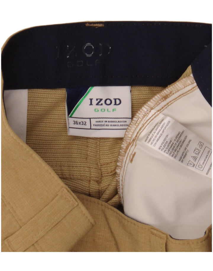 IZOD Muške ravne ležerne hlače W36 L30 bež poliester