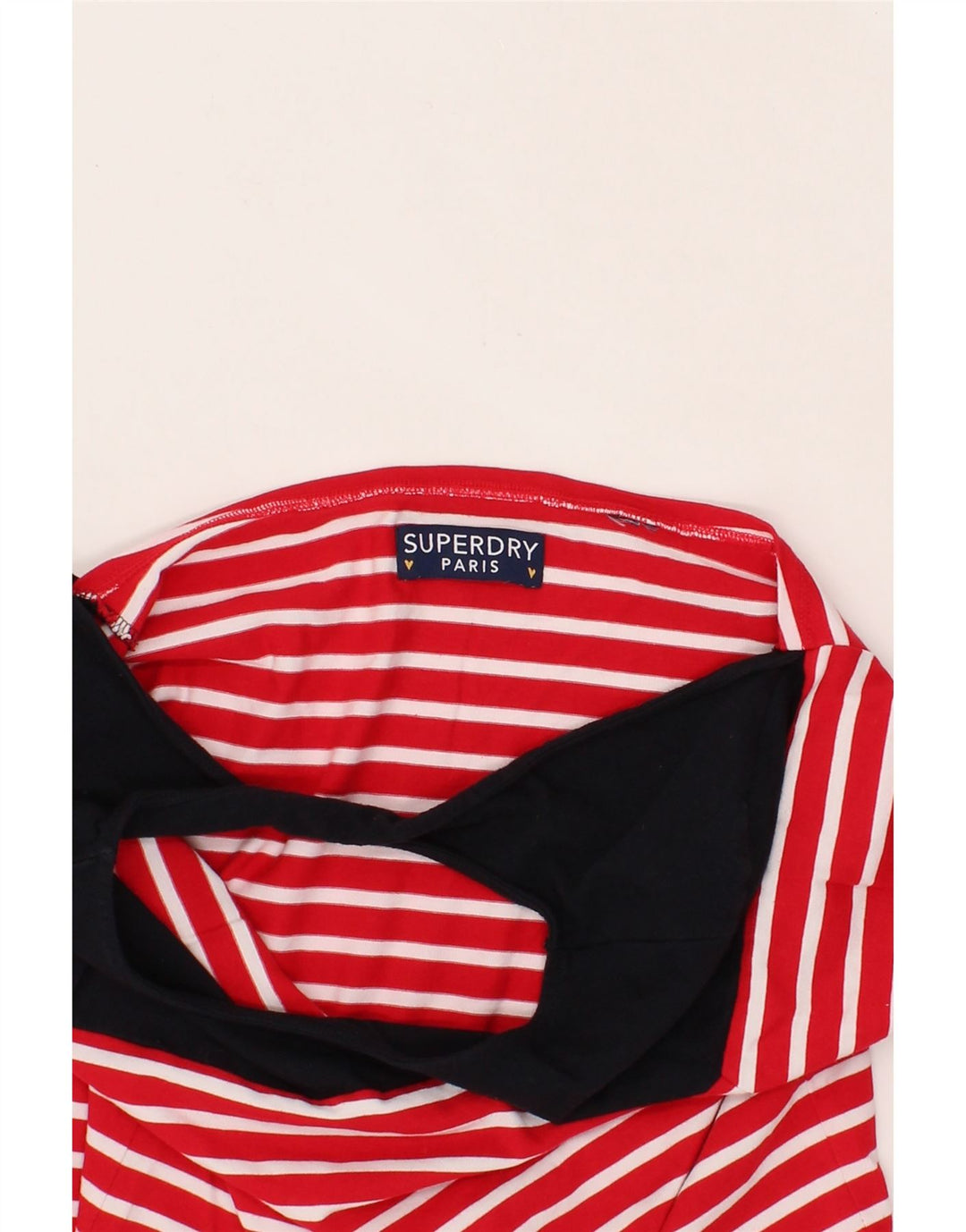 SUPERDRY Womens Top Long Sleeve UK 14 Medium Red Striped Cotton Vintage Superdry and Second-Hand Superdry from Messina Hembry 