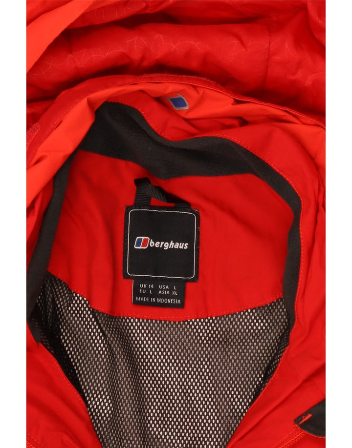 BERGHAUS Ženska Gore-Tex kišna jakna s kapuljačom UK 14 Large Red Polyamide