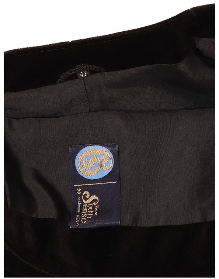 Ženska otvorena baršunasta jakna Your Sixth Sense EU 42 velika crna