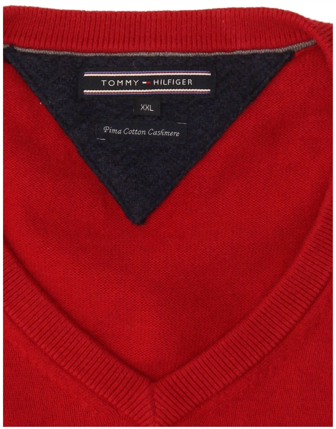 Tommy Hilfiger muški džemper s V-izrezom 2XL, crveni pamuk