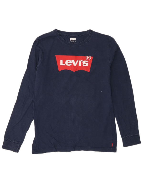 Levi's Boys majica dugih rukava s grafikama 15-16 godina tamnoplavi pamuk