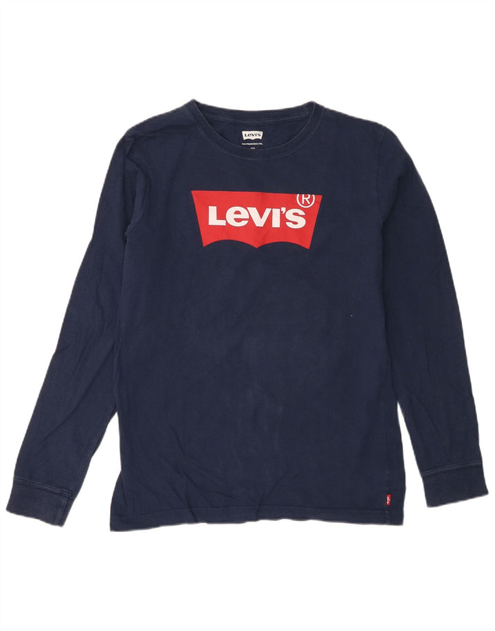 Levi's Boys majica dugih rukava s grafikama 15-16 godina tamnoplavi pamuk