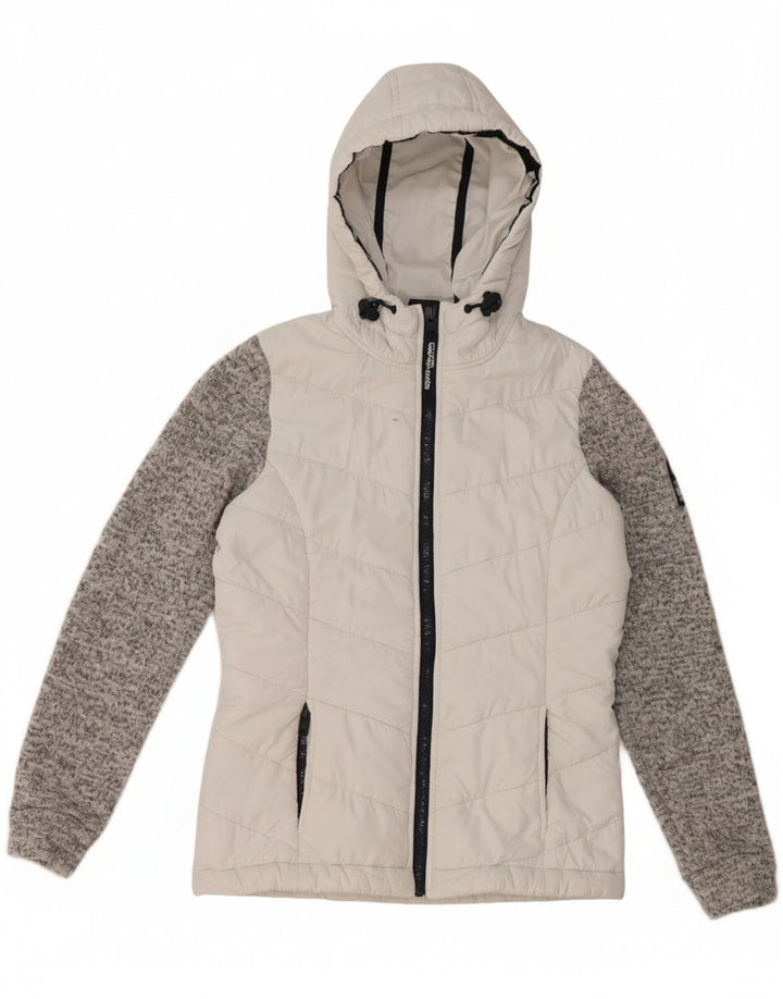 Superdry ženska podstavljena jakna s kapuljačom UK 8 Small White Colourblock