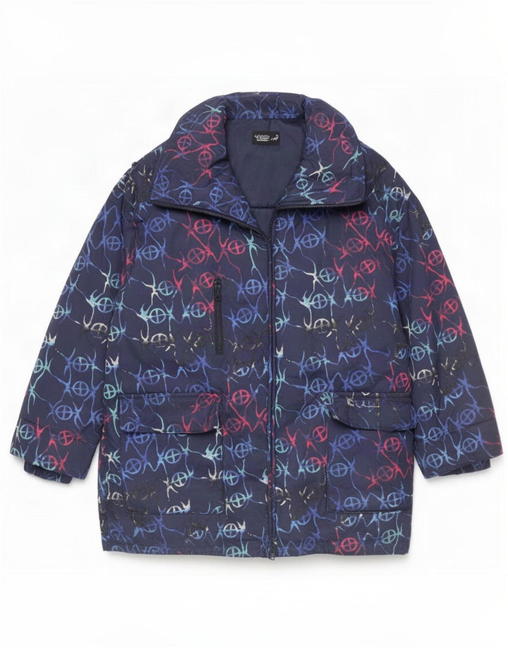 FUCHS & SCHMITT Ženska podstavljena jakna s kapuljačom UK 16 Large Navy Blue Geometric
