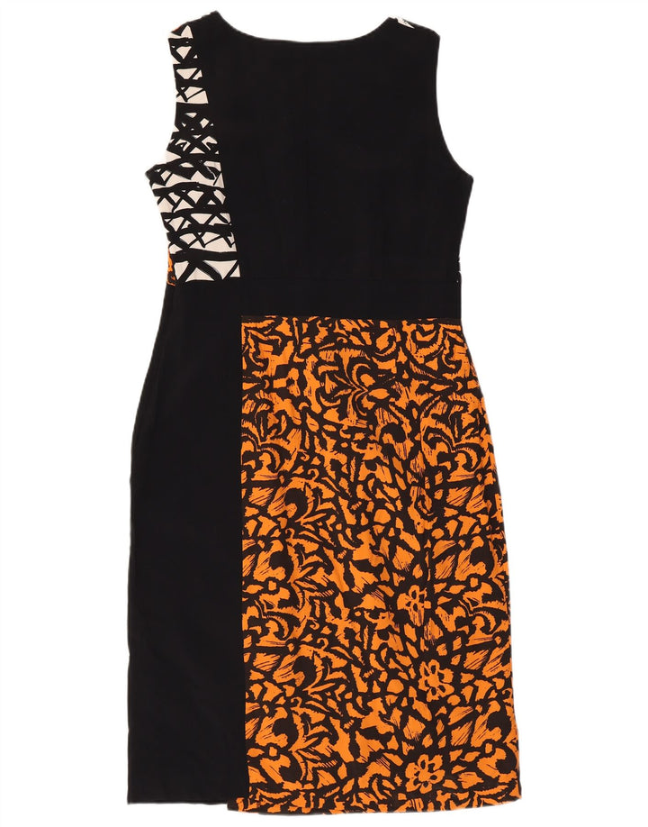 John Rocha ženska plašt haljina bez rukava UK 12 Srednja crna cvjetna viskoza