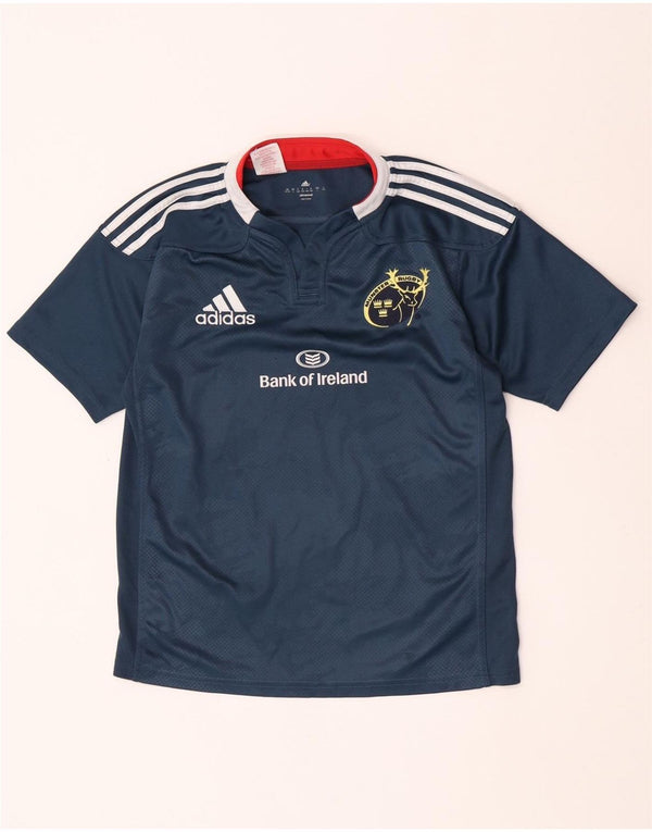 ADIDAS Boys Munster Rugby majica kratkih rukava 13-14 Years Navy Blue