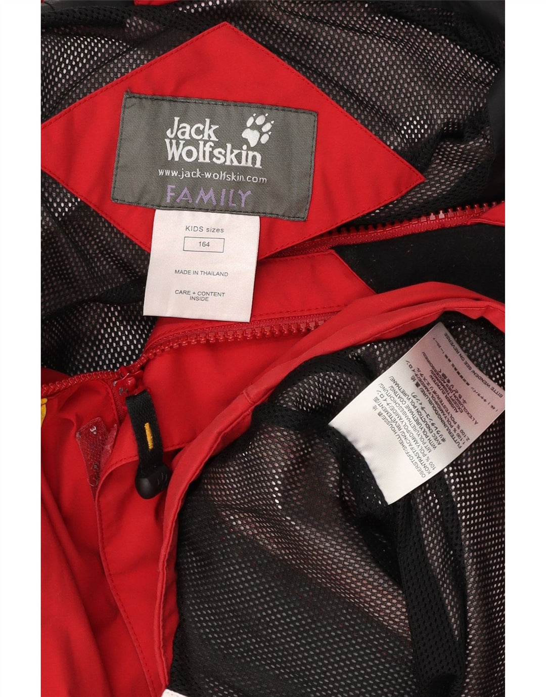 JACK WOLFSKIN Kišna jakna s kapuljačom za dječake 13-14 godina, crvena od poliamida