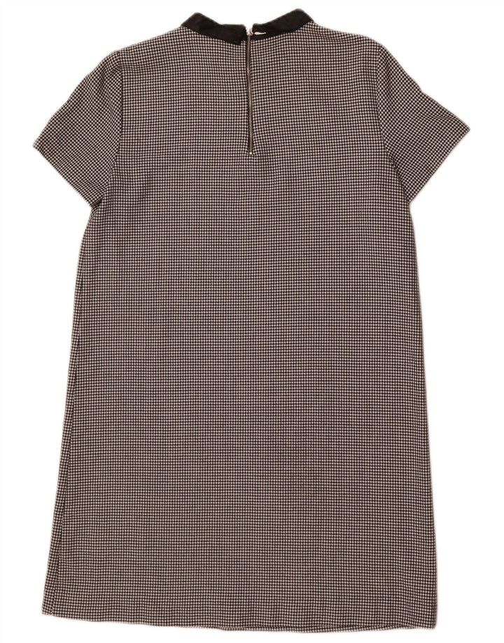 Zara ženska pomaknuta haljina UK 14 srednje crne ptičje zube