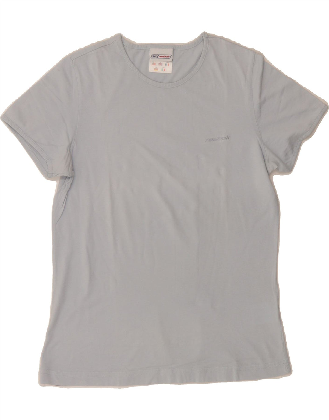 REEBOK Womens T-Shirt Top UK 14 Medium Blue Cotton Vintage Reebok and Second-Hand Reebok from Messina Hembry 