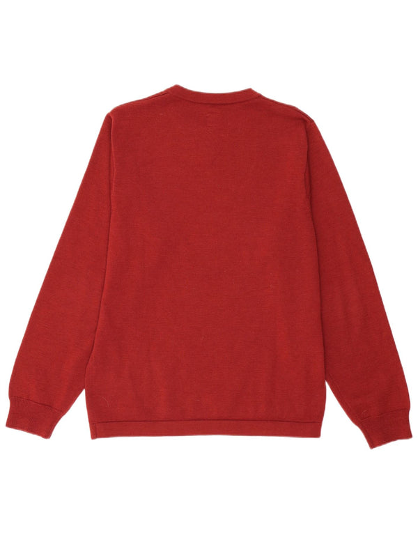 ADIDAS muški džemper s V-izrezom, mali vuneni bordo