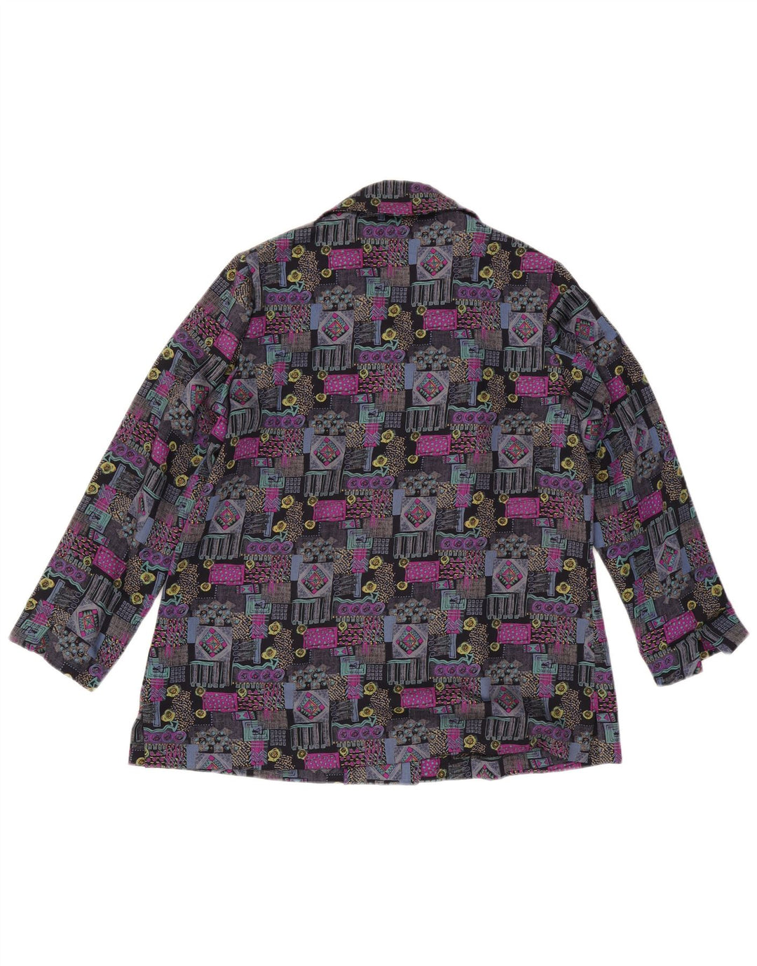 Vintage ženska košulja bluza UK 16 velika višebojna geometrijska