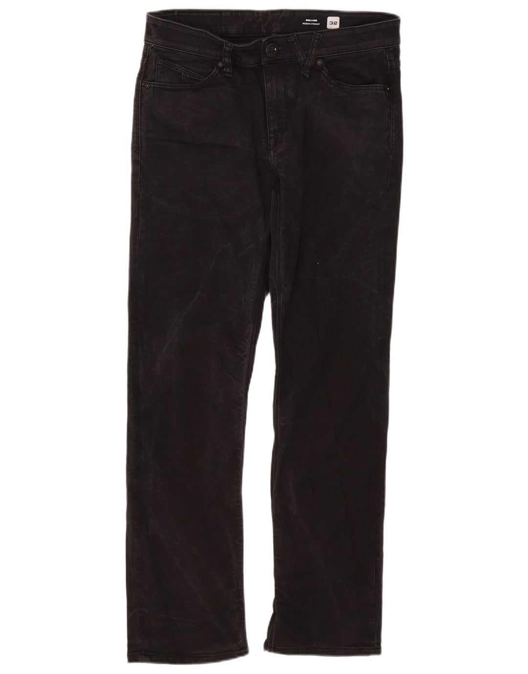 Volcom muške ravne traperice Solver W32 L30 crni pamuk