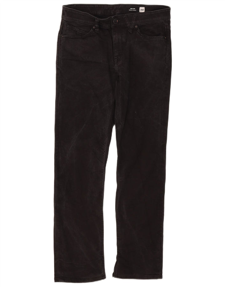 Volcom muške ravne traperice Solver W32 L30 crni pamuk