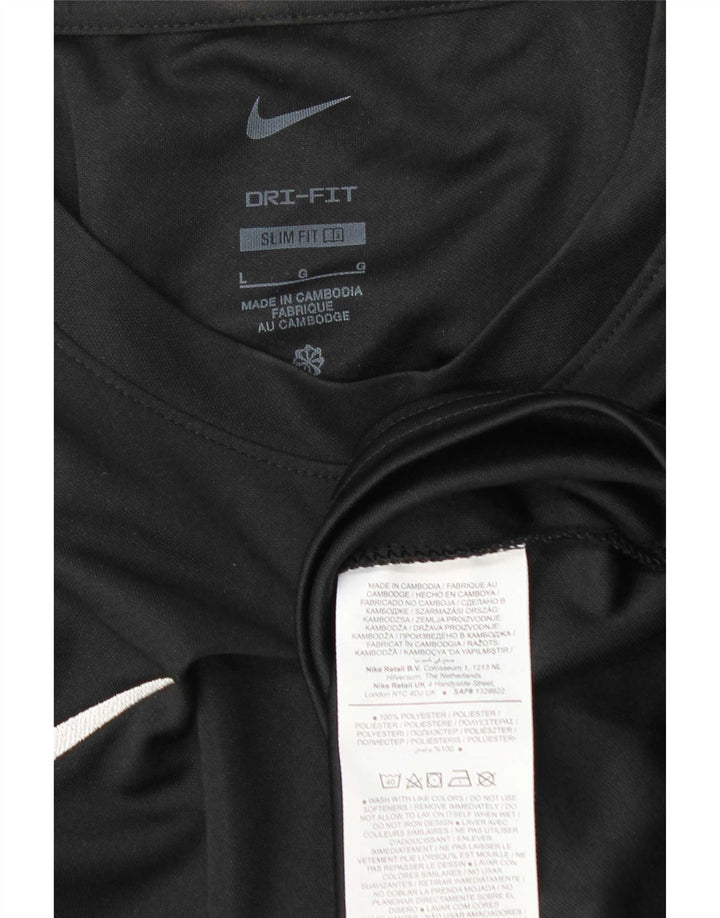 Nike Dri Fit Slim Fit majica kratkih rukava, veliki crni poliester