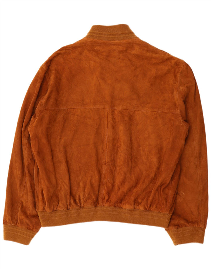 Vintage muška bomber jakna od brušene kože IT 56 3XL smeđa koža