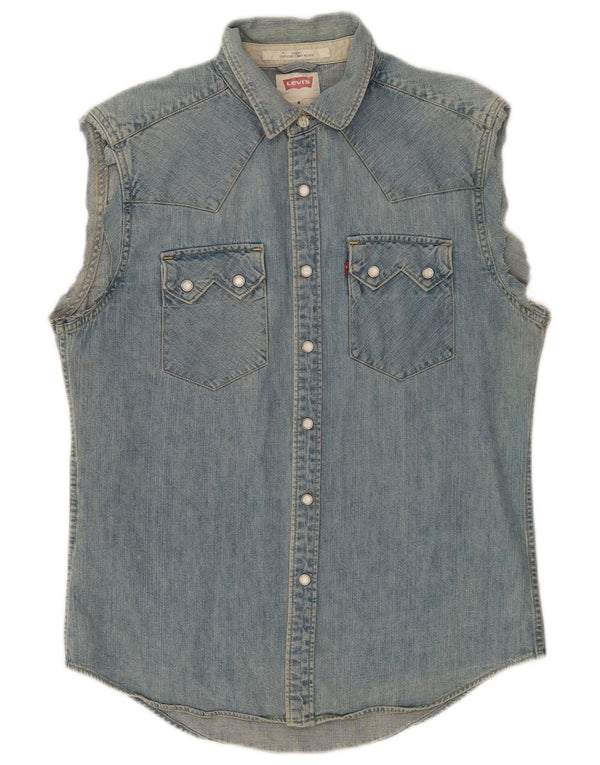 Levi's muška traper košulja bez rukava Srednje plavi pamuk