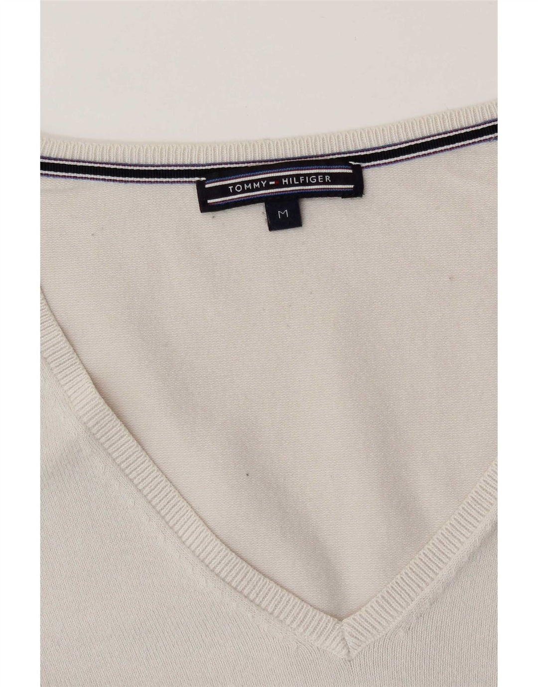 Tommy Hilfiger ženski džemper s V-izrezom UK 14 srednje bijele boje