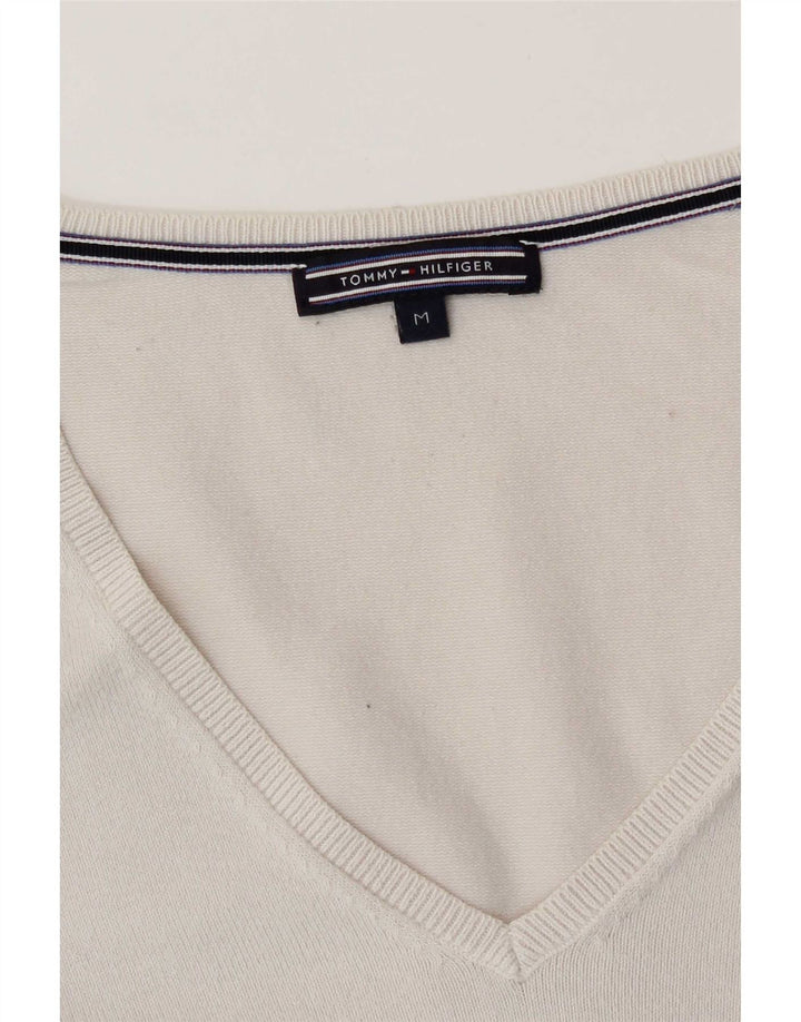 Tommy Hilfiger ženski džemper s V-izrezom UK 14 srednje bijele boje
