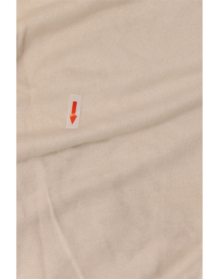 Vintage ženski džemper s dugmadima i izrezom IT 44 srednje bijele boje