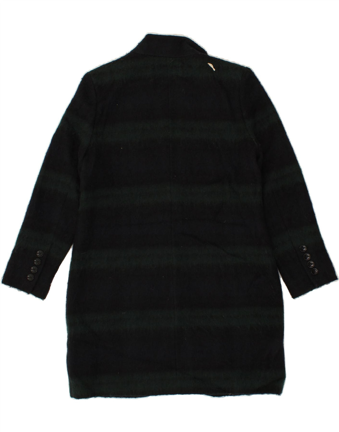 MICHAEL KORS Womens Overcoat UK 14 Medium Green Striped Polyester Vintage Michael Kors and Second-Hand Michael Kors from Messina Hembry 