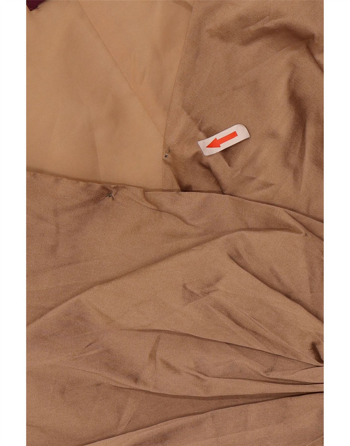 Debitantska ženska plašt haljina bez rukava s volanima UK 18 XL smeđa poliester