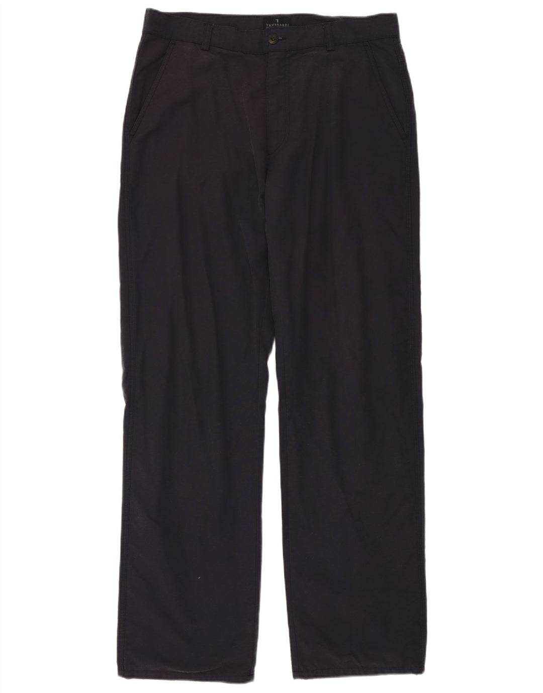 TRUSSARDI muške ravne chino hlače IT 52 XL W36 L34 tamnoplavi pamuk