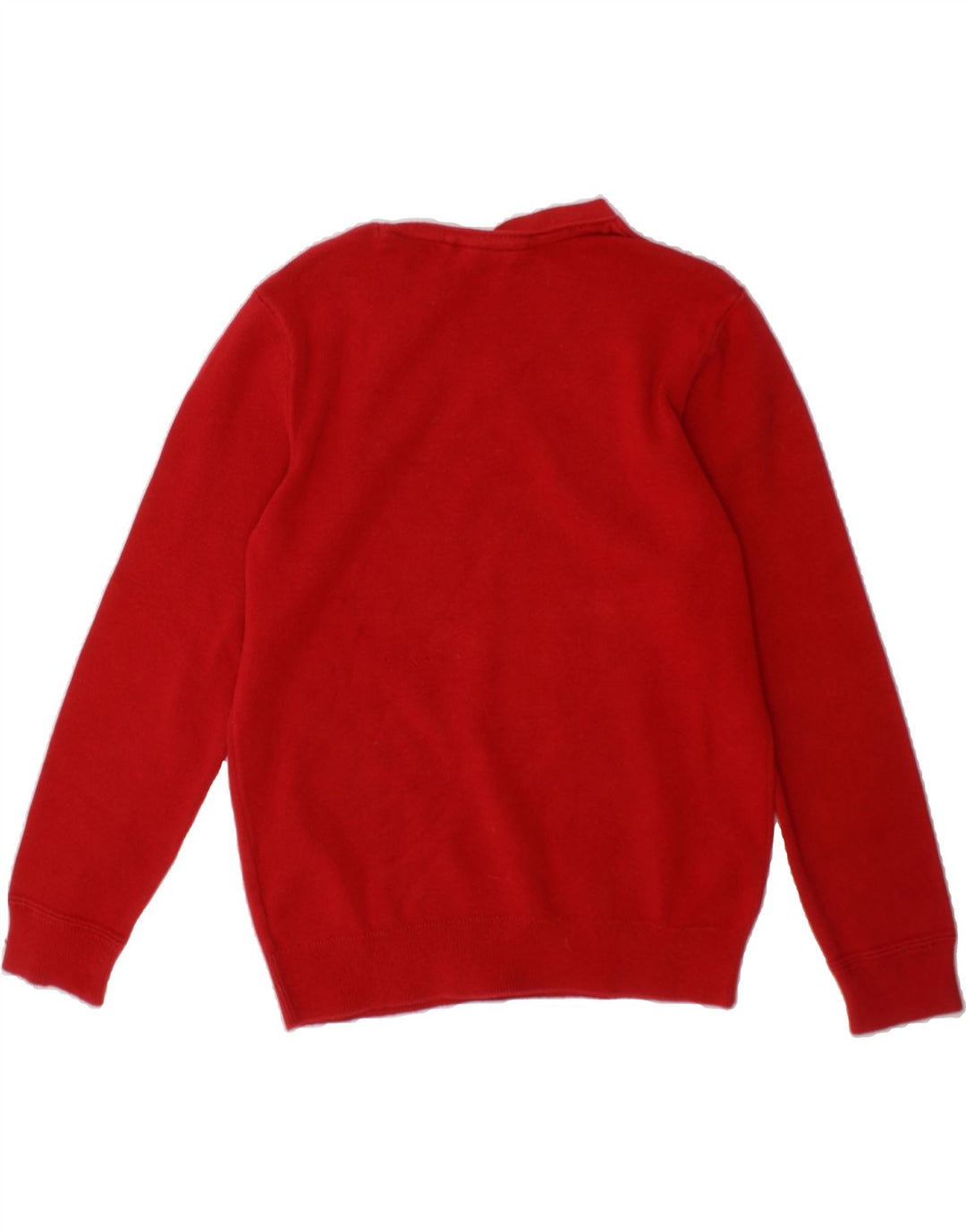 CLARKS Boys V-Neck Jumper Sweater 8-9 Years Red Cotton Vintage Clarks and Second-Hand Clarks from Messina Hembry 