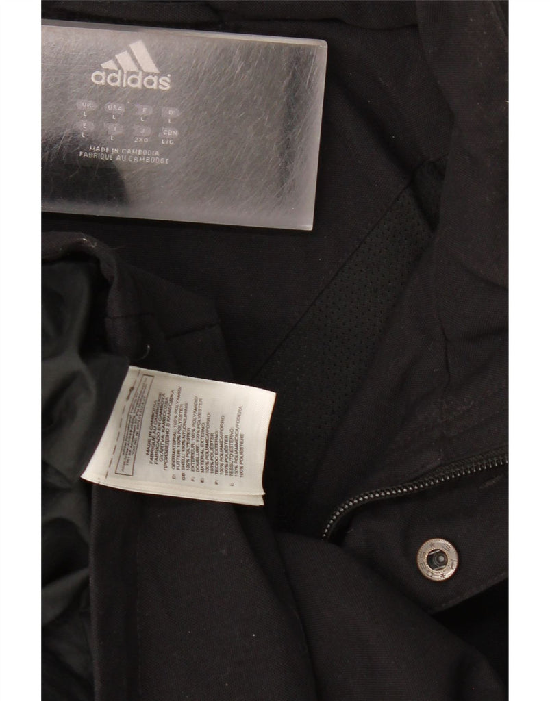 ADIDAS Mens Windbreaker Jacket UK 40 Large Black Polyamide Vintage Adidas and Second-Hand Adidas from Messina Hembry 