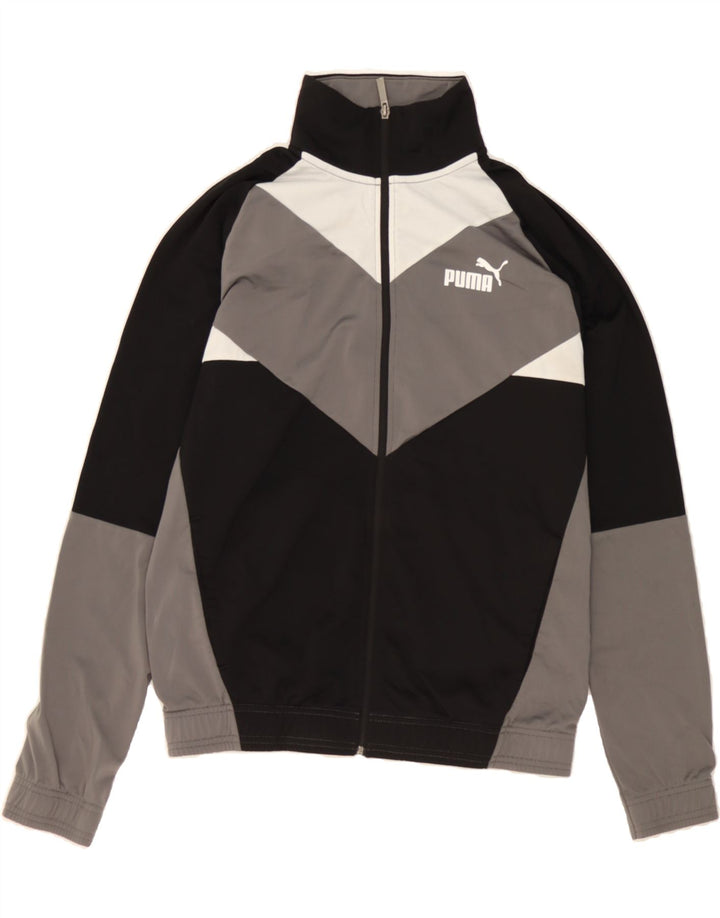 PUMA Mens Tracksuit Top Jacket Medium Grey Colourblock Polyester Vintage Puma and Second-Hand Puma from Messina Hembry 