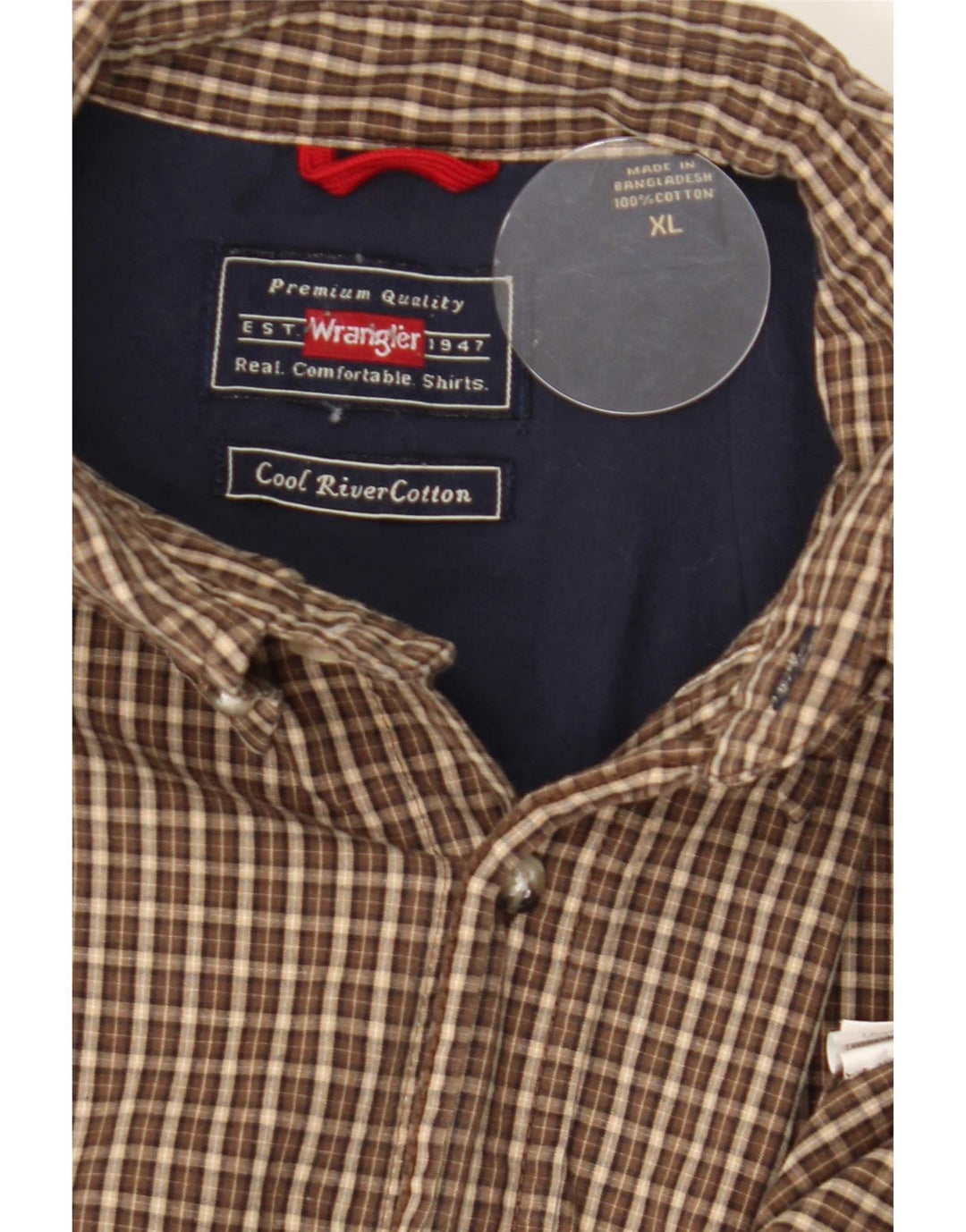 Wrangler muška košulja XL smeđi karirani pamuk