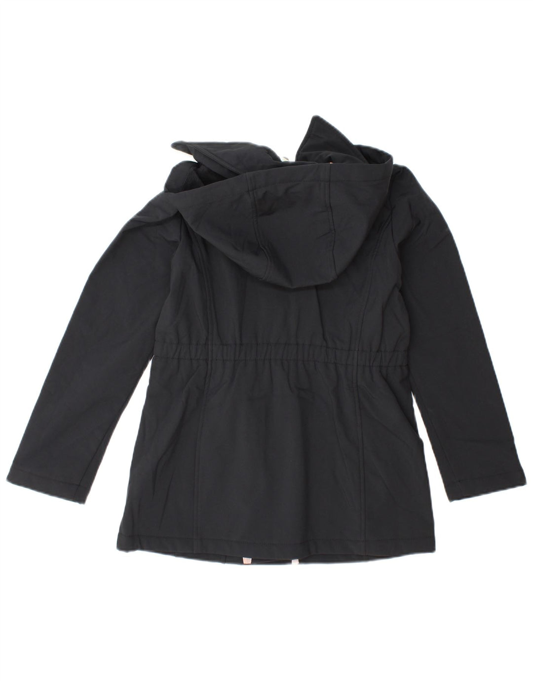 MICHAEL KORS Girls Hooded Windbreaker Jacket 10-11 Years Black Polyester