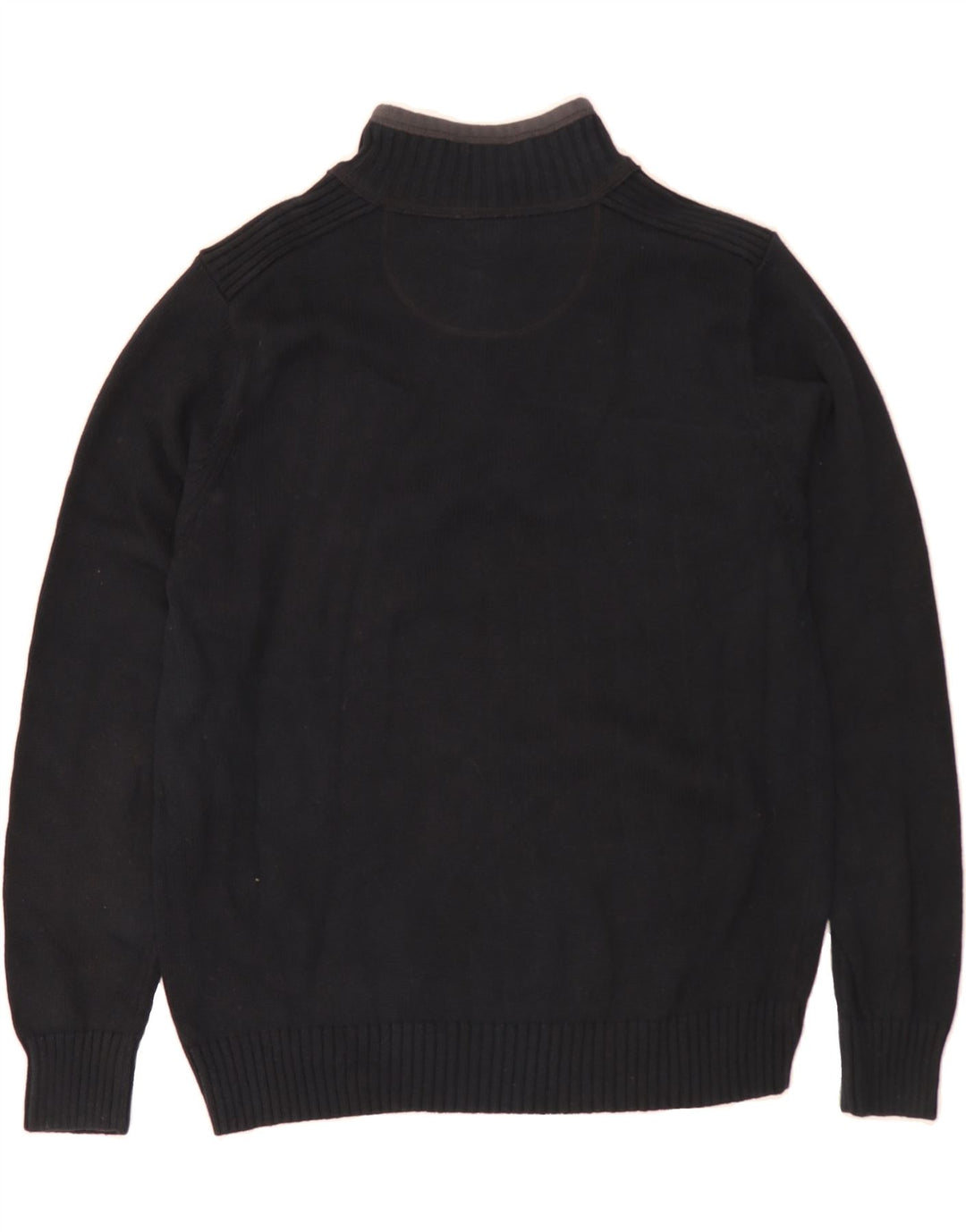 DOCKERS Mens Zip Neck Jumper Sweater Medium Navy Blue Cotton Vintage Dockers and Second-Hand Dockers from Messina Hembry 