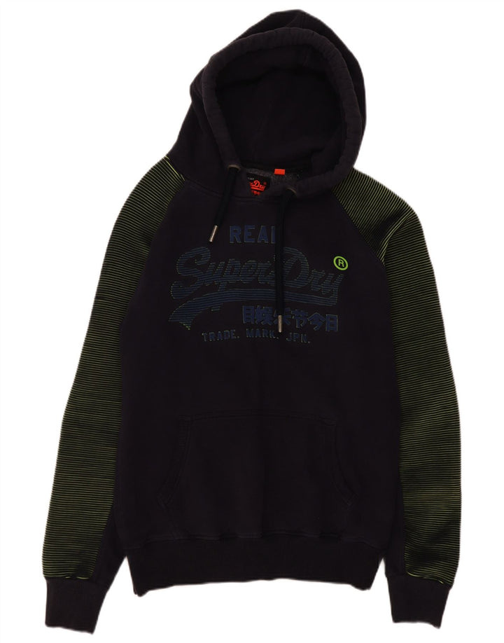 Superdry muška majica s kapuljačom s kapuljačom, veliki tamnoplavi pamuk