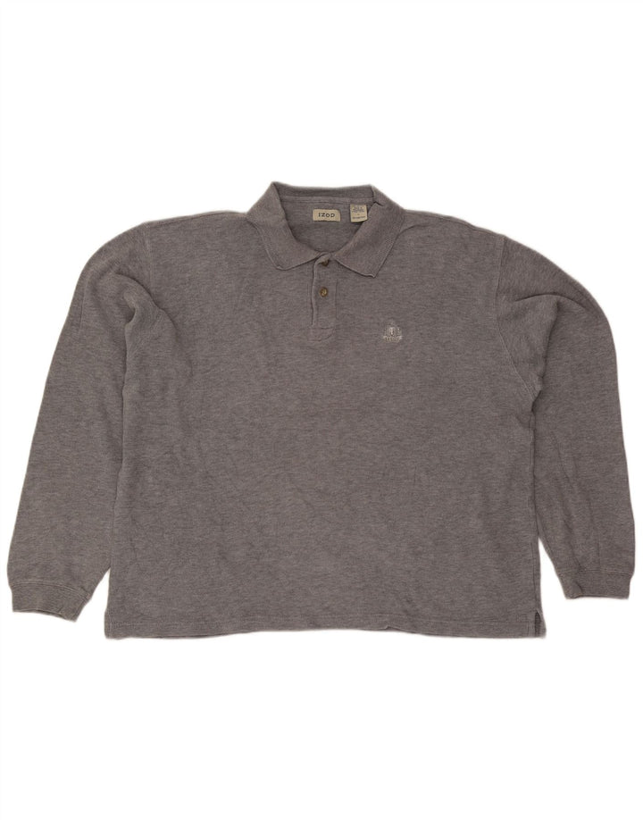 Izod muška polo majica dugih rukava, veliki sivi pamuk