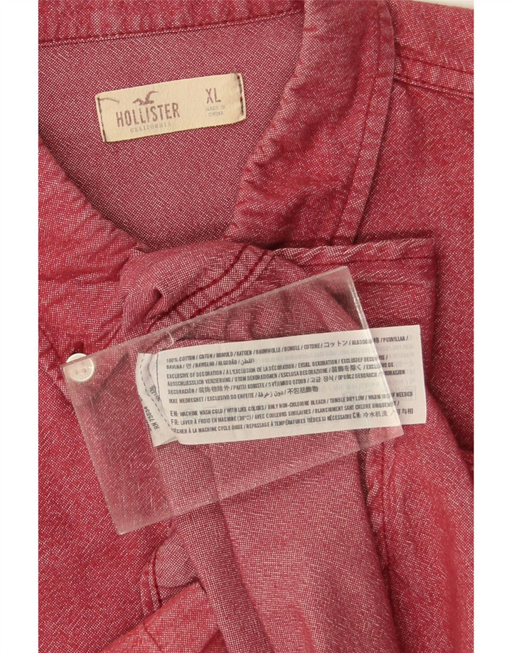 HOLLISTER Mens Shirt XL Red Cotton