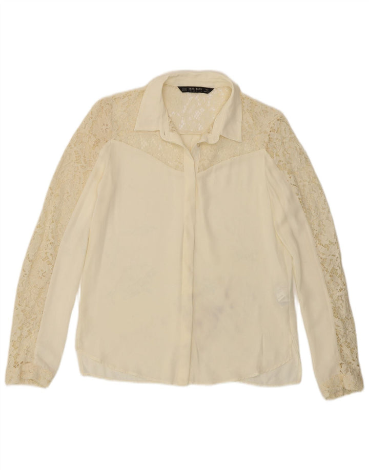 Zara ženska košulja bluza UK 6 XS Off bijeli poliester