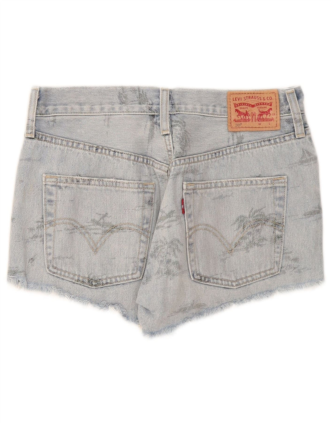 Levi's ženske kratke traper hlače 501 W26 male plave boje pamuka