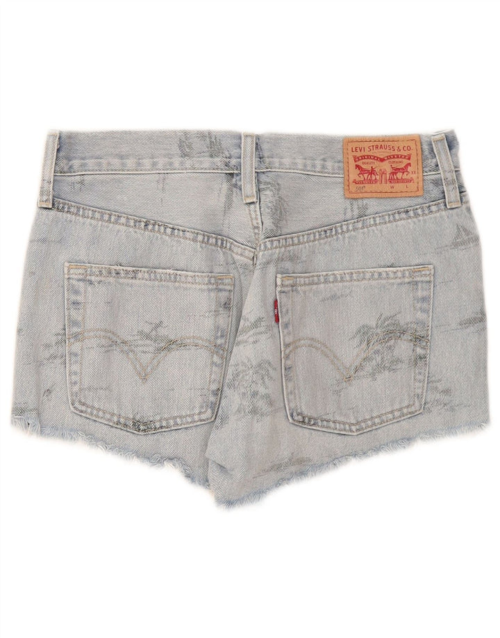 Levi's ženske kratke traper hlače 501 W26 male plave boje pamuka