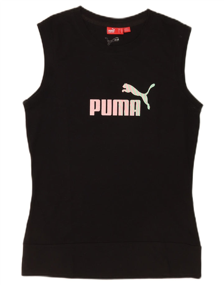 Puma ženski grafički prsluk UK 12 srednji crni pamuk