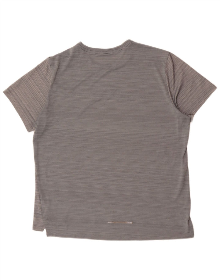 Nike Dri Fit majica kratkih rukava s velikim sivim prugama od poliestera