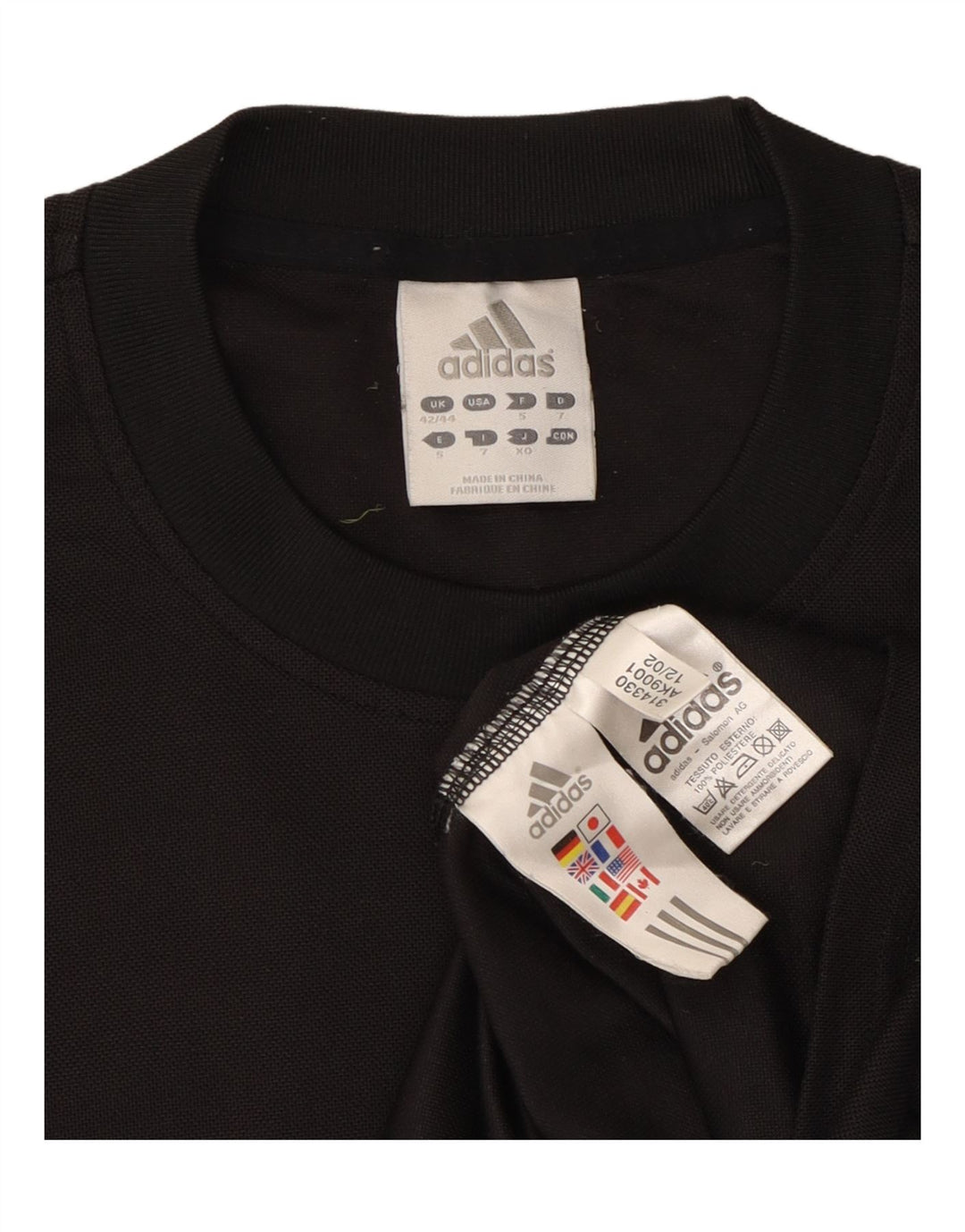 ADIDAS Mens T-Shirt Top UK 42/44 Large Black Polyester