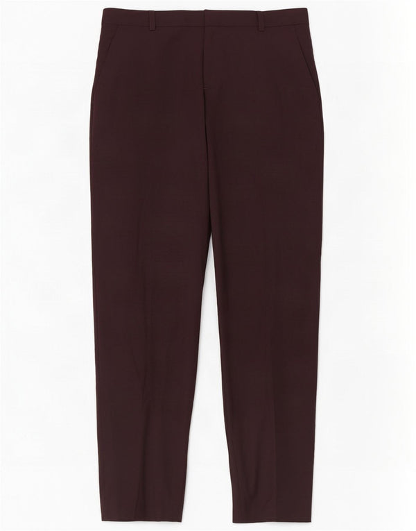 Topshop Ženske uske hlače UK 12 srednje W30 L27 Bordo poliester