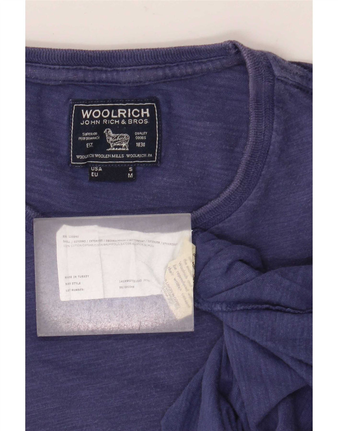 Woolrich Muška majica kratkih rukava Srednje plavi pamuk