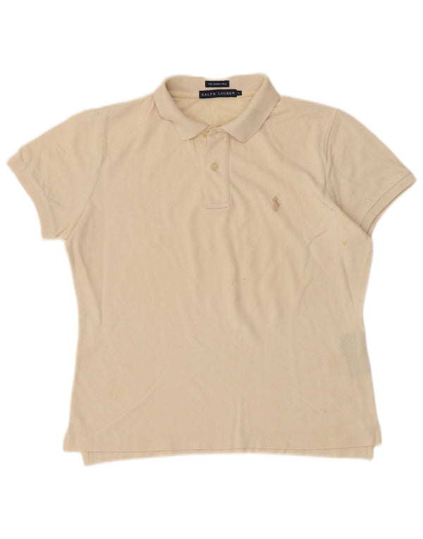 Ralph Lauren ženska uska polo majica UK 16 Veliki bež pamuk